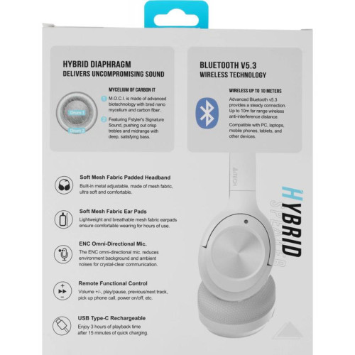 Гарнитура мониторные A4Tech Fstyler BH220 белый беспроводные bluetooth оголовье (BH220 WHITE)