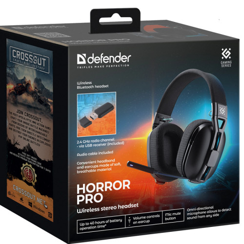 Defender Беспроводная гарнитура Horror PRO BT/2.4G, черный