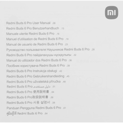 Гарнитура внутриканальные Xiaomi Redmi Buds 6 Pro белый беспроводные bluetooth в ушной раковине (BHR9310GL)