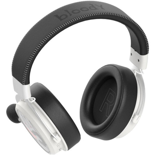 Наушники с микрофоном A4Tech Bloody MR590 Sports белый/черный 1.5м мониторные BT/Radio/3.5mm оголовье (MR590+ WIRED/SPORT WHITE)