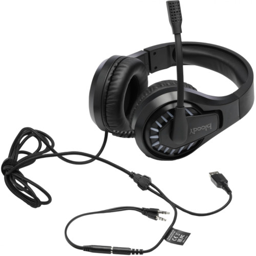 Наушники с микрофоном A4Tech Bloody G230p черный 2м накладные оголовье (G230P)