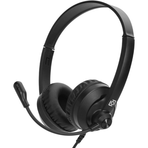 Наушники с микрофоном Оклик HS-M500 черный 1.8м накладные оголовье (1900379)