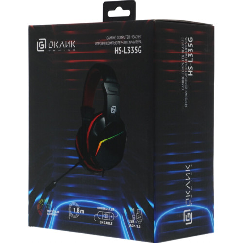 Наушники с микрофоном Oklick HS-L335G черный 2.2м мониторные USB оголовье (1972582) Наушники с микрофоном Oklick HS-L335G черный 2.2м мониторные USB оголовье (1972582)