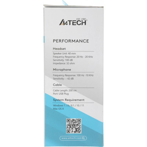 Наушники с микрофоном A4Tech Fstyler FH100U желтый/черный 2м накладные USB оголовье (FH100U (BUMBLEBEE))