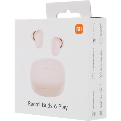 Гарнитура внутриканальные Xiaomi Redmi Buds 6 Play розовый беспроводные bluetooth в ушной раковине (BHR8775GL)