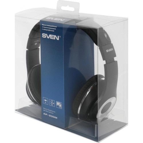 Наушники с микрофоном Sven AP-930M черный/серебристый 1.3м мониторные оголовье (SV-013608)