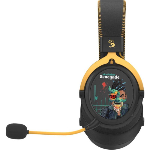 Наушники с микрофоном A4Tech Bloody MR595 Renegade черный/рисунок мониторные BT/Radio оголовье (MR595)