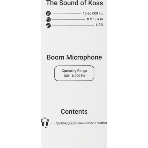 Наушники с микрофоном Koss SB45-USB черный/серебристый 2.4м мониторные оголовье (15116464)