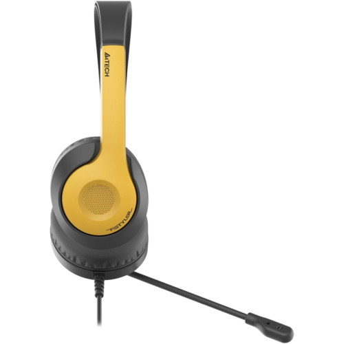 Наушники с микрофоном A4Tech Fstyler FH100U желтый/черный 2м накладные USB оголовье (FH100U (BUMBLEBEE))