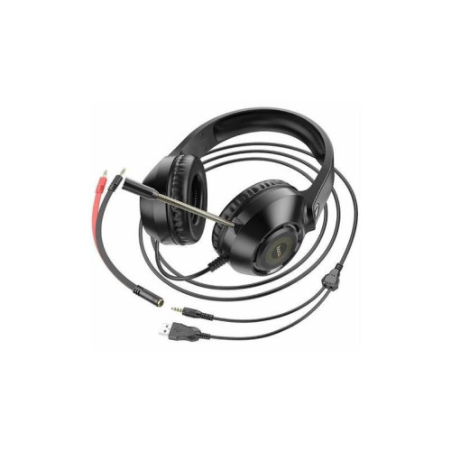 Наушники с микрофоном Hoco W108 Sue черный 2м мониторные USB оголовье (W108) Наушники с микрофоном Hoco W108 Sue черный 2м мониторные USB оголовье (W108)