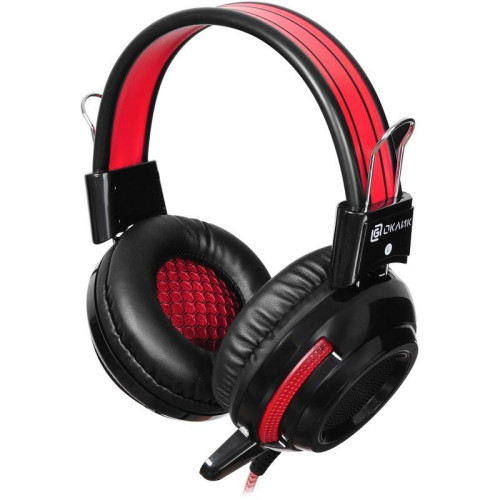 Наушники с микрофоном Oklick HS-G300 ARMAGEDDON черный/красный 2.2м мониторные оголовье (337457)
