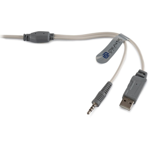Наушники с микрофоном Oklick HS-L300G белый 2.2м мониторные оголовье (1796952)