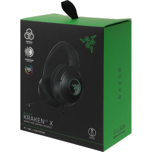 Наушники с микрофоном Razer Kraken V3 X черный 1.8м мониторные оголовье (RZ04-03750300-R3M1)