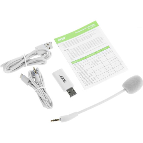 Наушники с микрофоном Acer OHR303 белый мониторные BT/Radio/3.5mm оголовье (ZL.HDSEE.00A)
