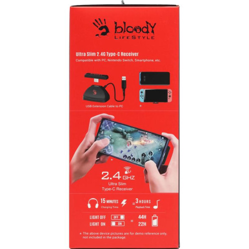 Наушники с микрофоном A4Tech Bloody MR720 черный мониторные BT/Radio оголовье (MR720 BLACK)