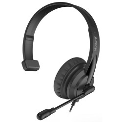 Наушники с микрофоном A4Tech HU-11 черный 2м накладные USB оголовье (HU-11/USB/BLACK)