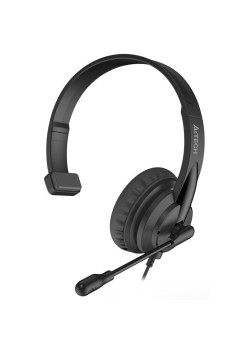 Наушники с микрофоном A4Tech HU-11 черный 2м накладные USB оголовье (HU-11/USB/BLACK)