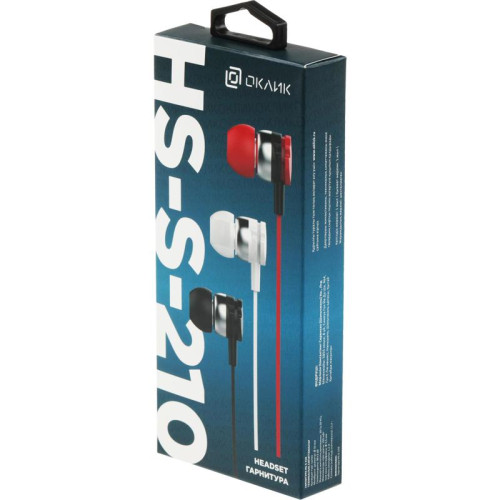 Гарнитура внутриканальные Oklick HS-S-210 1.2м белый проводные в ушной раковине (D1W)