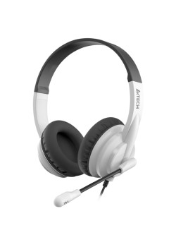 Наушники с микрофоном A4Tech HU-10 черный/белый 2м накладные USB оголовье (HU-10/USB/BLACK+WHITE)