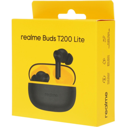 Гарнитура внутриканальные Realme Buds T200 Lite черный беспроводные bluetooth в ушной раковине (6941764454491)