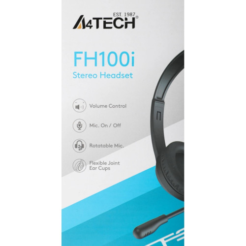 Наушники с микрофоном A4Tech Fstyler FH100i черный 1.8м накладные оголовье (FH100I (STONE BLACK))