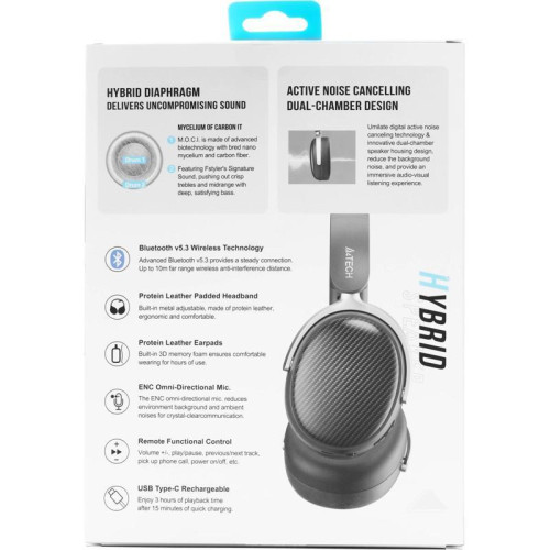 Наушники мониторные A4Tech Fstyler BH350C черный беспроводные bluetooth оголовье (BH350C BLACK)