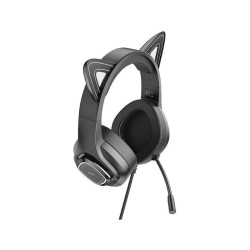 Наушники с микрофоном Hoco W107 Cute cat черный 2м мониторные USB оголовье (W107)