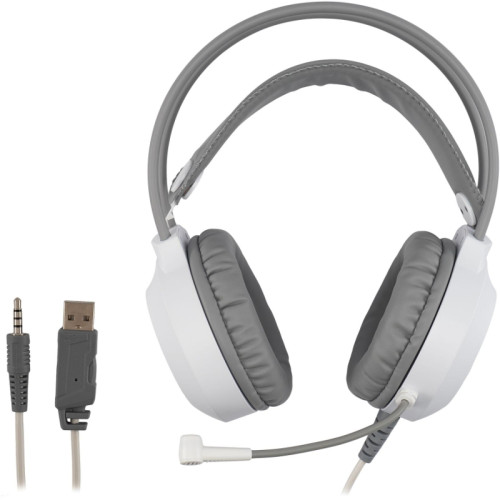 Наушники с микрофоном Oklick HS-L300G белый 2.2м мониторные оголовье (1796952)