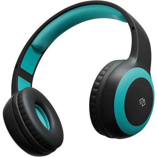 Гарнитура накладные Digma BT-15 черный/голубой беспроводные bluetooth оголовье (BT-15BLB)