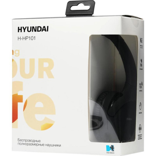 Гарнитура накладные Hyundai H-HP101 черный беспроводные bluetooth оголовье