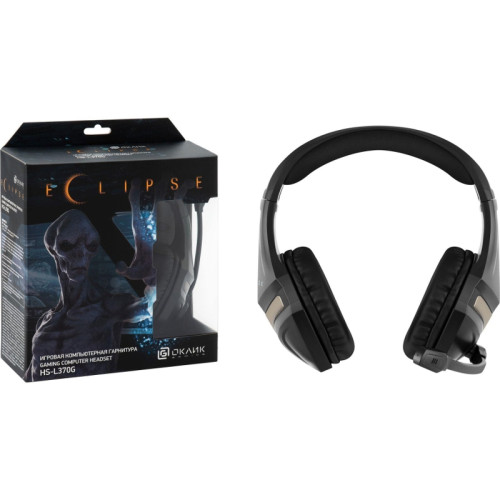 Наушники с микрофоном Oklick HS-L370G ECLIPSE черный 2м мониторные оголовье (1090730) Наушники с микрофоном Oklick HS-L370G ECLIPSE черный 2м мониторные оголовье (1090730)
