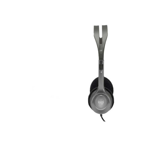Наушники с микрофоном Logitech H110 темно-серый 1.8м накладные оголовье (981-000472)