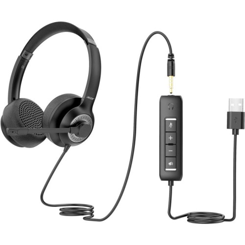Наушники с микрофоном Acer OHW309 черный 2.8м накладные USB оголовье (ZL.HDSEE.004)