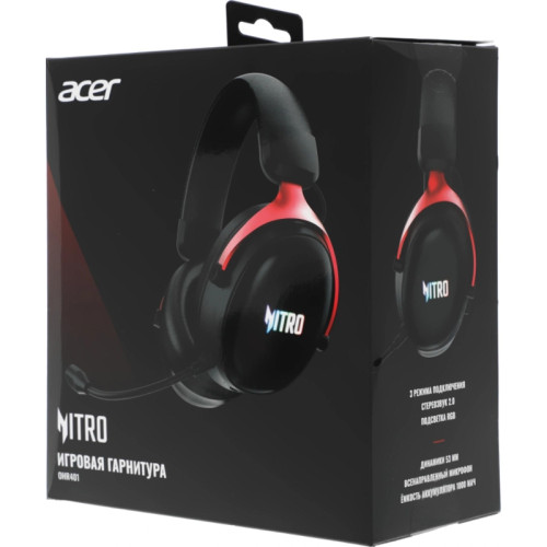 Наушники с микрофоном Acer Nitro OHR401 черный мониторные BT/Radio/3.5mm оголовье (ZL.HDSEE.00H)