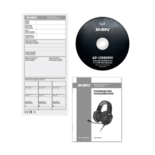 Игровые стереонаушники с микрофоном SVEN AP-U980MV, черный-синий (USB, LED, 7.1) Игровые стереонаушники с микрофоном SVEN AP-U980MV, черный-синий (USB, LED, 7.1)