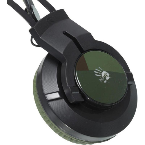 Наушники с микрофоном A4Tech Bloody J450 черный/зеленый 1.8м мониторные оголовье (J450)