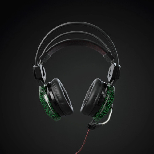 Наушники с микрофоном Oklick HS-L500G TOXIC черный 2.2м мониторные оголовье (472656)