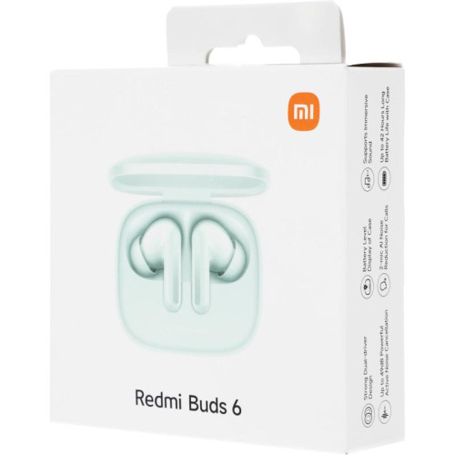Гарнитура внутриканальные Xiaomi Redmi Buds 6 зеленый беспроводные bluetooth в ушной раковине (BHR9245GL)