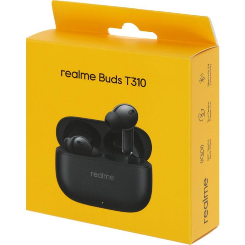 Гарнитура внутриканальные Realme Buds T310 черный беспроводные bluetooth в ушной раковине (6941764436886)