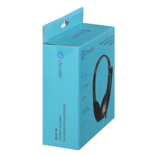 Наушники с микрофоном Оклик HS-M150 черный 2.2м накладные оголовье (428963)