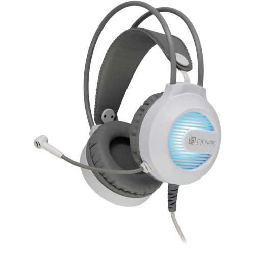 Наушники с микрофоном Oklick HS-L300G белый 2.2м мониторные оголовье (1796952)