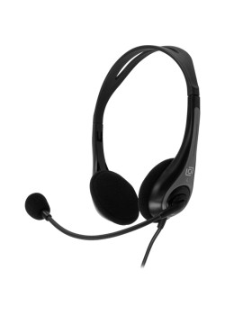 Наушники с микрофоном Оклик HS-M300 черный/серый 1.8м накладные оголовье (1876323)