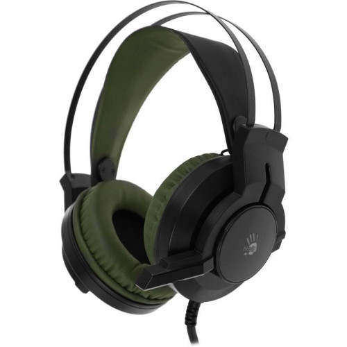 Наушники с микрофоном A4Tech Bloody J450 черный/зеленый 1.8м мониторные оголовье (J450)