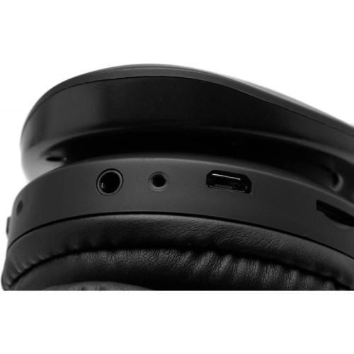 Гарнитура накладные Digma BT-17 черный беспроводные bluetooth оголовье (BT17B)
