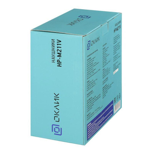 Наушники мониторные Oklick HP-M211V 1.8м черный проводные оголовье (HP-M211VB)