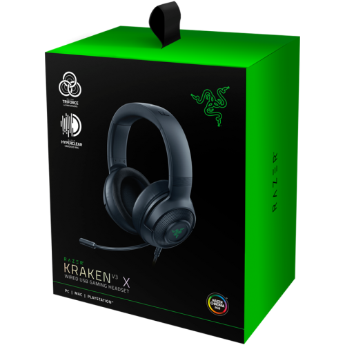 Наушники с микрофоном Razer Kraken V3 X черный 1.8м мониторные оголовье (RZ04-03750300-R3M1) Наушники с микрофоном Razer Kraken V3 X черный 1.8м мониторные оголовье (RZ04-03750300-R3M1)