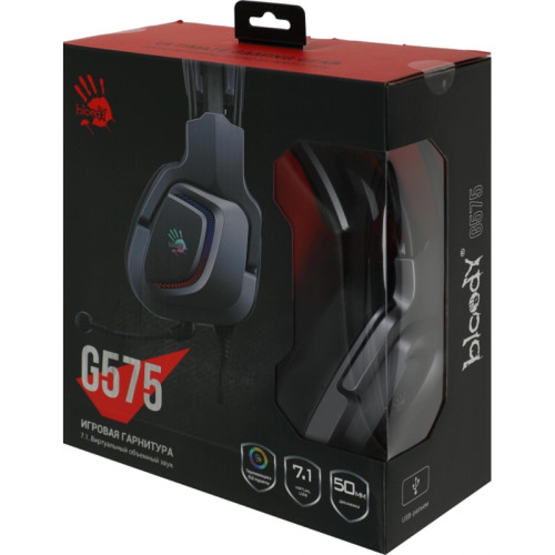 Наушники с микрофоном A4Tech Bloody G575 серый 2м мониторные USB оголовье (G575 USB/ GREY)