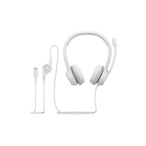 Наушники с микрофоном Logitech H390 белый 1.9м накладные USB оголовье (981-001288)