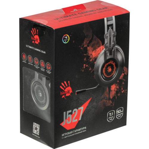 Наушники с микрофоном A4Tech Bloody J527 серый 2м мониторные USB оголовье (J527)