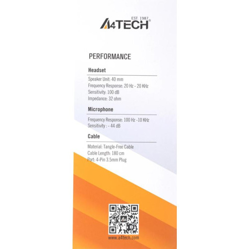 Наушники с микрофоном A4Tech HS-8i черный 1.8м накладные оголовье